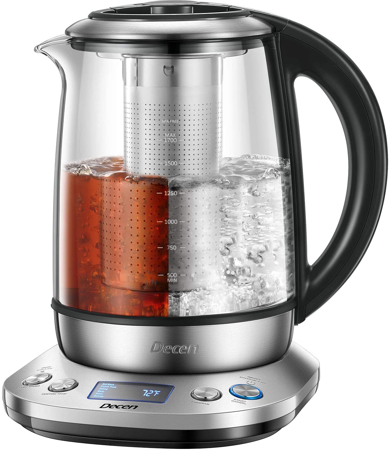 Electric Kettle 1.7L Tea Kettle with Removable Tea Infuser
